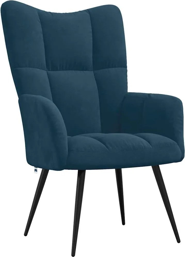 vidaXL Scaun de relaxare, albastru, catifea