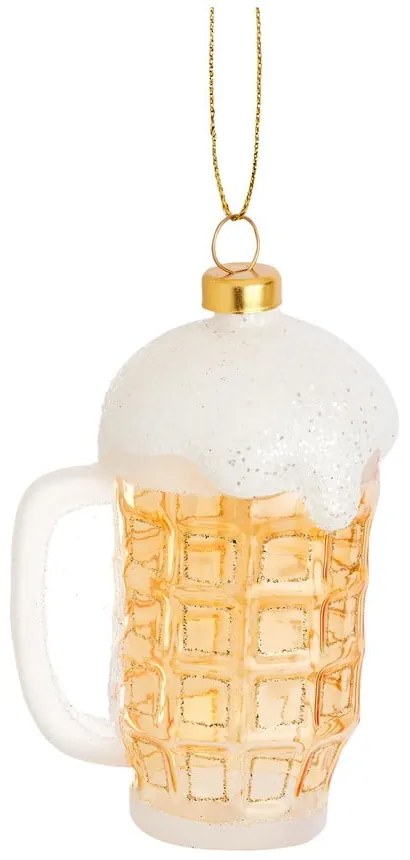 Ornament de Crăciun lucrat manual din sticlă 9,5 cm Frothy Beer – Sass & Belle