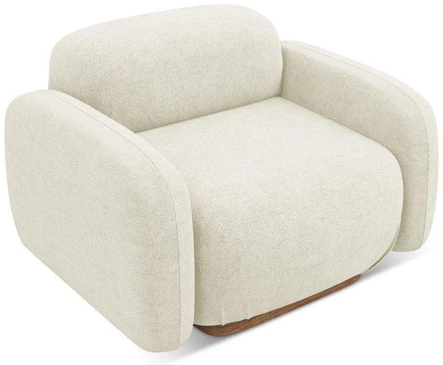 Modul pentru canapea modulară crem cu tapițerie din țesătură bouclé Ailani – Makamii