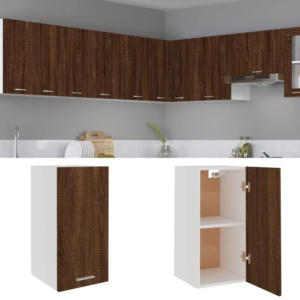 vidaXL Dulap suspendat “Lyon”, stejar maro, 29,5x31x60 cm
