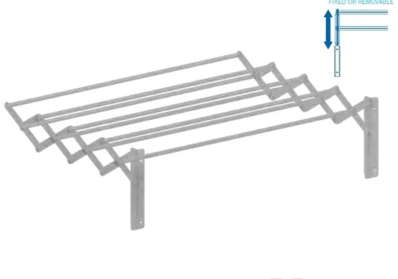 Uscator pliabil din aluminiu cu suporti detasabili - 8x120