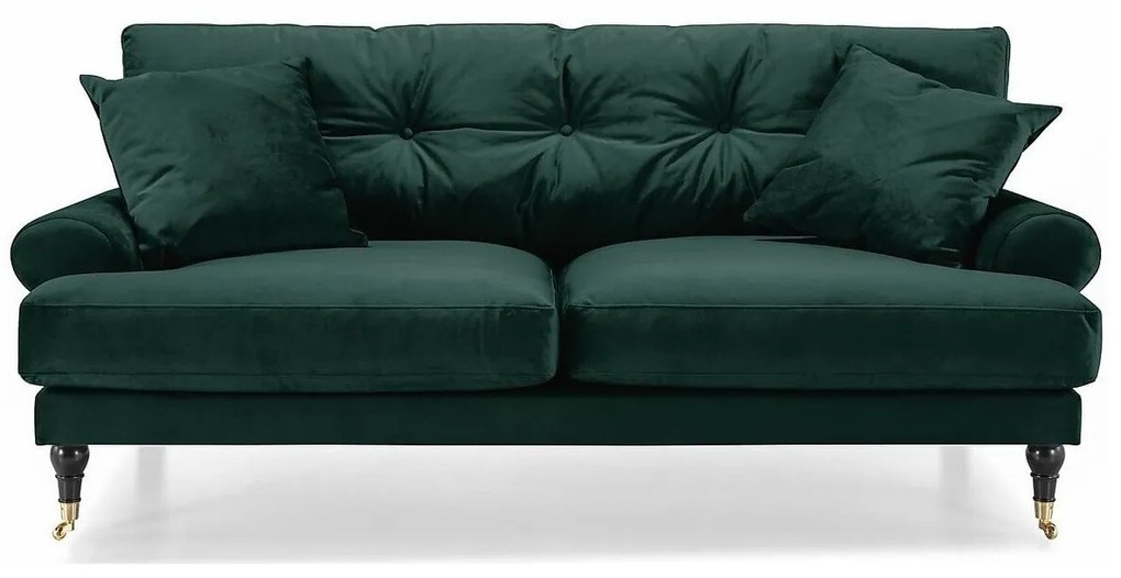 Canapea Seattle E135Numărul de locuri: 3, Verde, 195x100x87cm, 60 kg, Tapiterie, Picioare: Role, Lemn