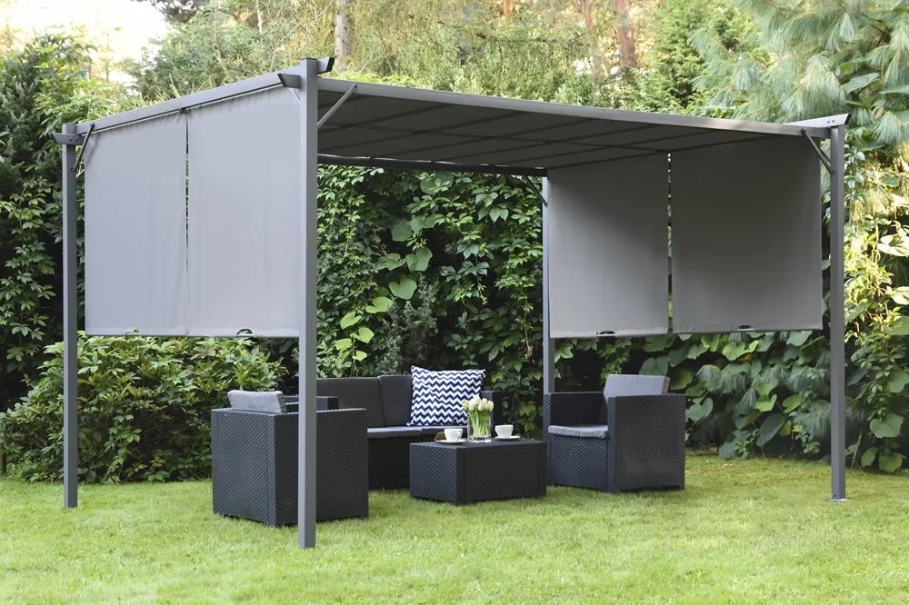 Pergolă de terasă din antracit Sevilla 3x4m Garden Point