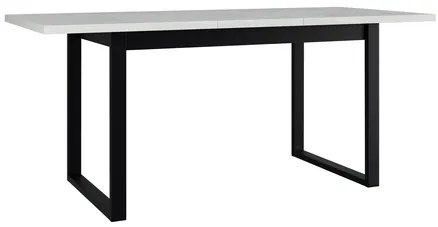 Masă sufragerie extensibilă Elarna 80 x 140 180 III (Alb + Negru) (pentru 4-8 persoane). 1105371
