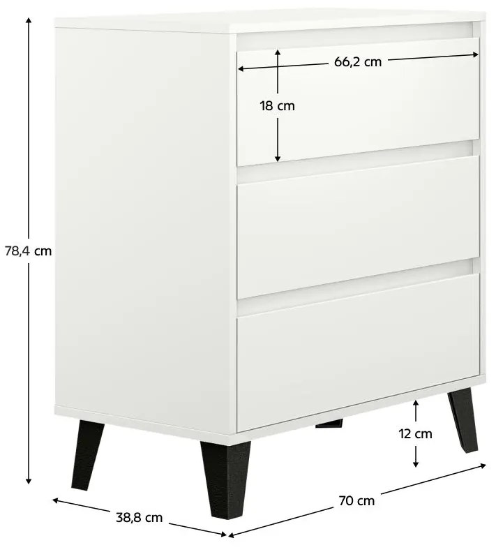 Comodă Brisas 2 (alb + negru) . 1116256