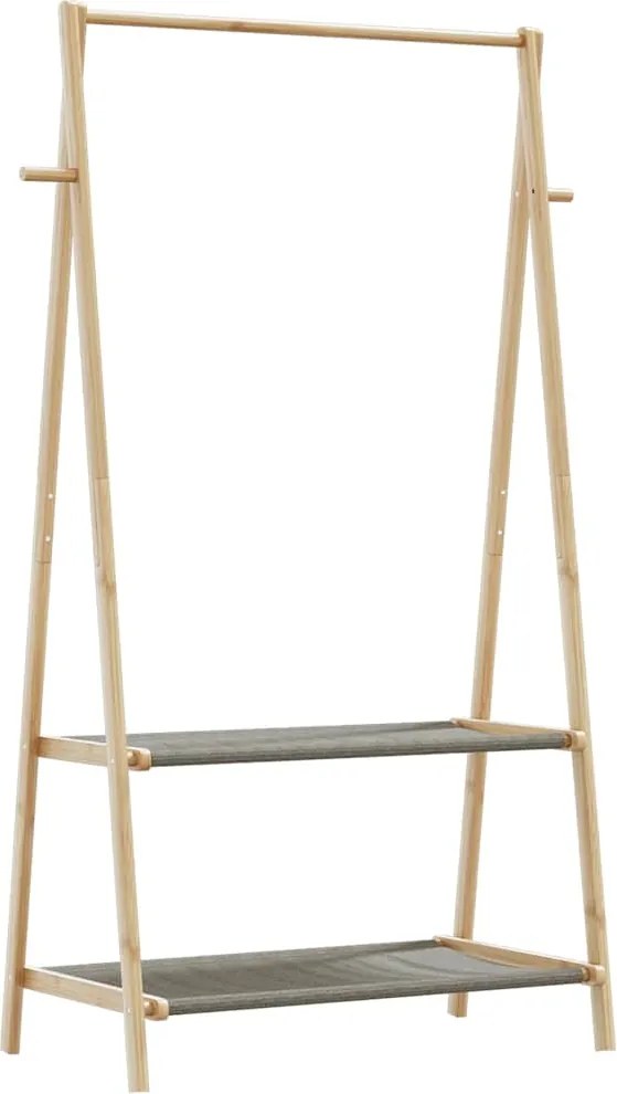 vidaXL Cuier pentru haine cu rafturi, 96x45,5x150,5 cm, bambus