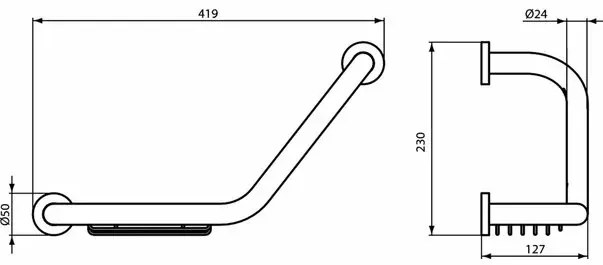 Maner de sustinere cu savoniera crom Ideal Standard IOM 42 cm