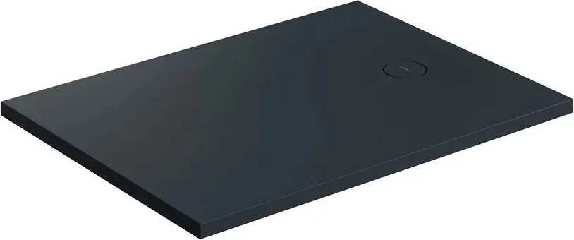 Cadita de dus compozit Omnires AquaRock M+ dreptunghiulara negru lava mat 80x120 cm