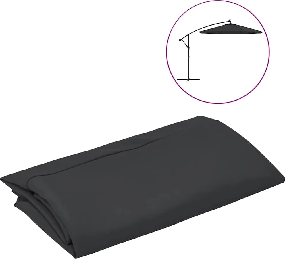 vidaXL vida XL Pânză de schimb umbrelă de soare consolă, negru, 350 cm