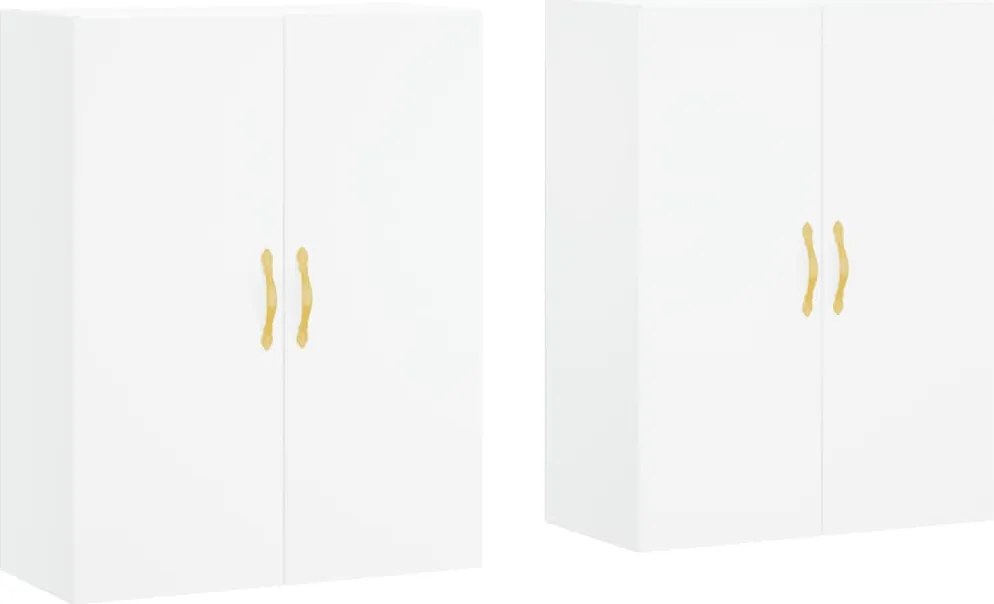 vidaXL Dulapuri cu montaj pe perete, 2 buc, alb, 69,5x34x90 cm