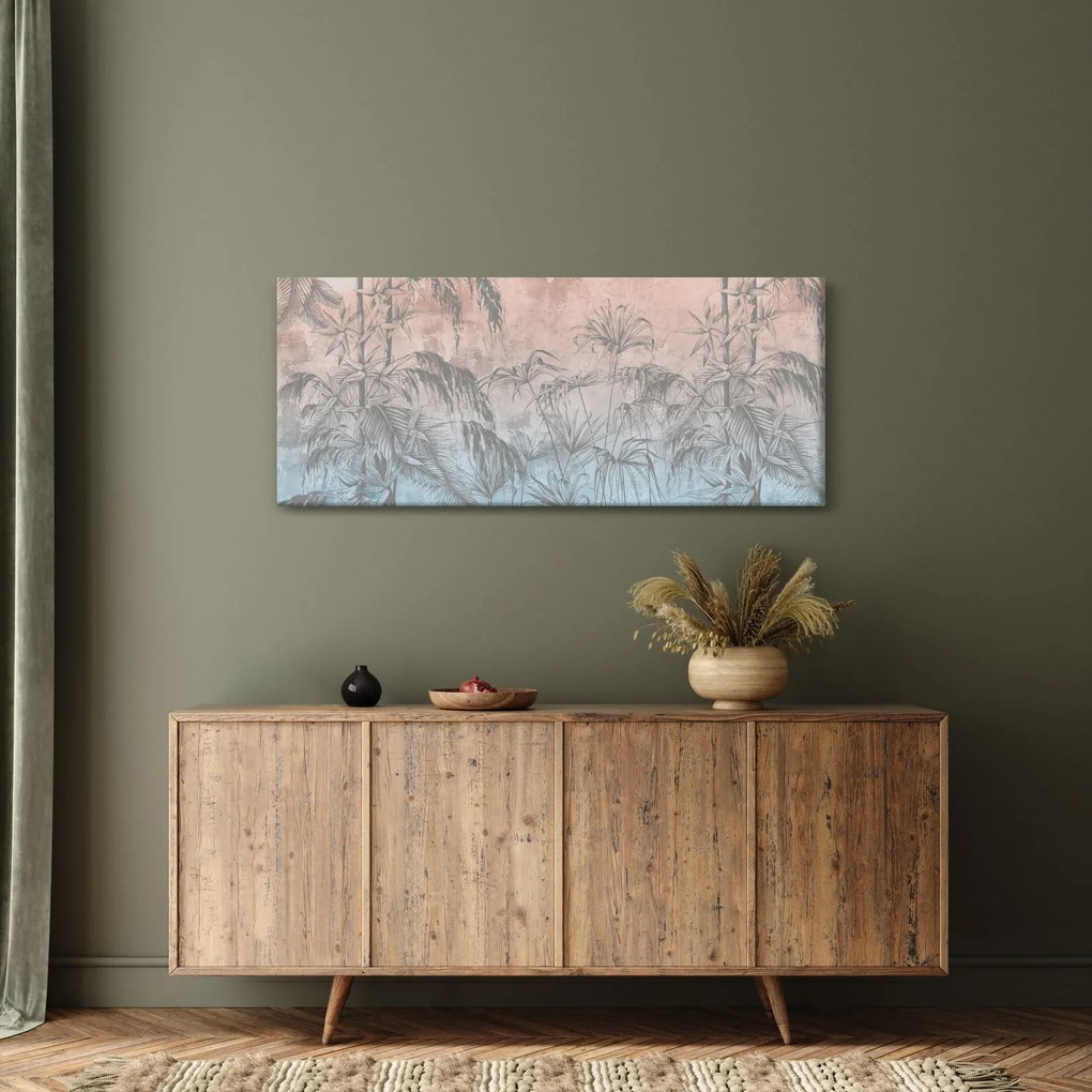 Tablou - Plante tropicale pe perete (120x50 cm)