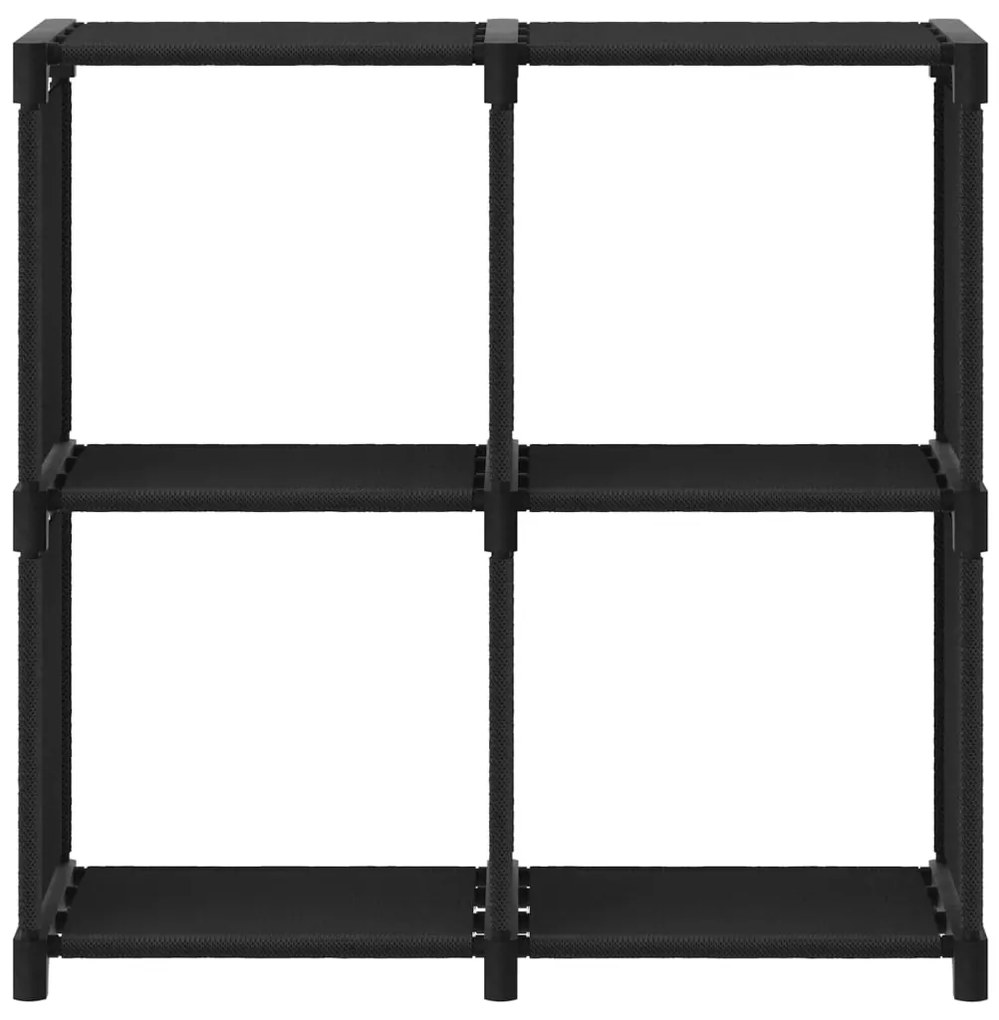 322598 vidaXL Raft expunere, 4 cuburi, negru, 69x30x72,5 cm, material textil
