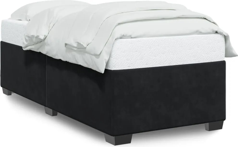 vidaXL Cadru de pat fără saltea, negru, 100x200 cm, catifea