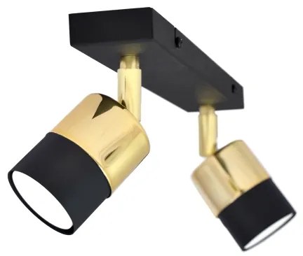 Spot LED TUBSSON 2xGU10/4,8W/230V negru/auriu