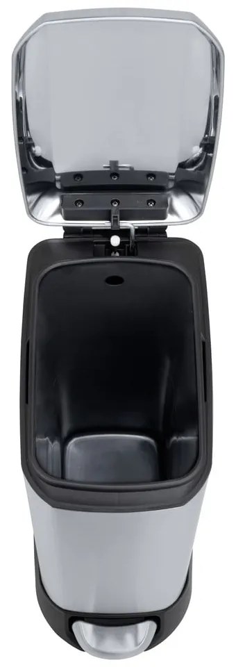 Coș de gunoi argintiu cu pedală din oțel inoxidabil 12 l Design – Wenko