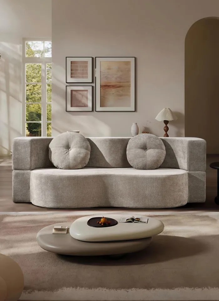 Canapea transformabilă în pat, spumă cu memorie HD, huse detașabile – 200×85×68 cm (Culoare: Maro)