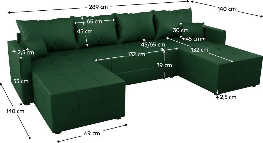 Set de canapea universal, verde, DUAN U UNI