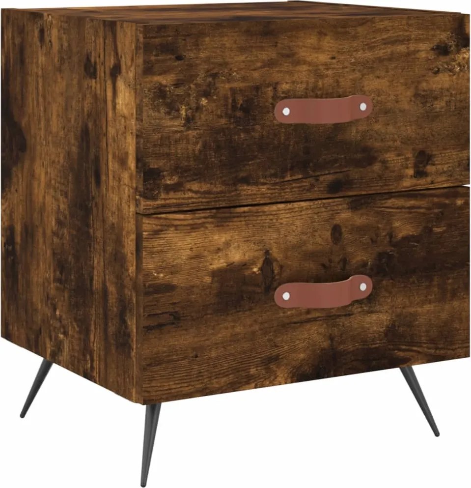 vidaXL Noptieră, stejar fumuriu, 40x35x47,5 cm, lemn compozit