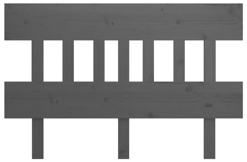 Tablie de pat, gri, 138,5x3x81 cm, lemn masiv de pin 1, Gri, 138.5 x 3 x 81 cm
