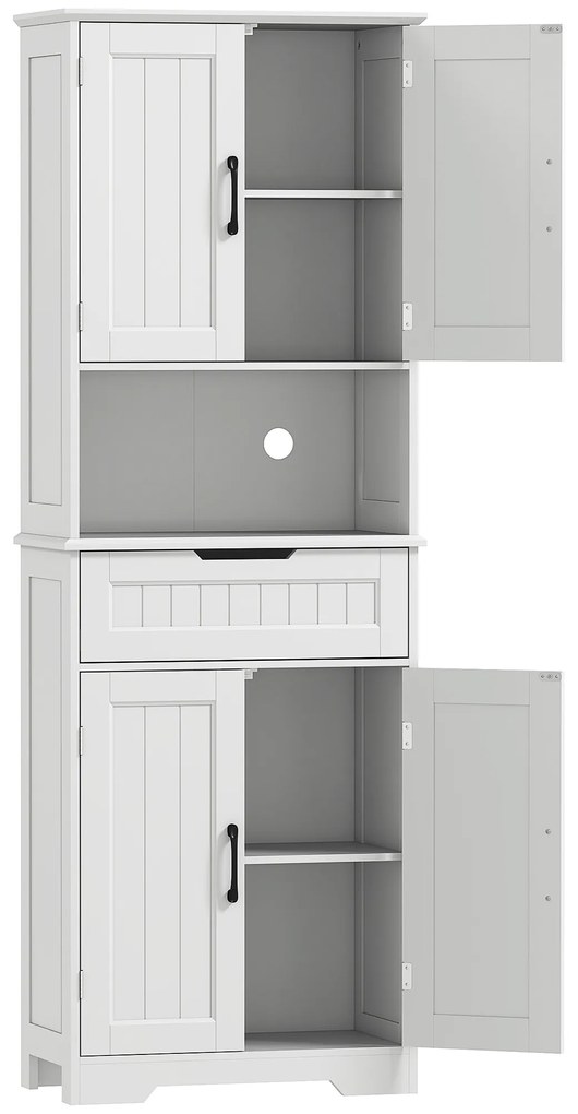 HOMCOM Mobilier de Bucătărie cu Sertar și 2 Dulapuri cu Rafturi Reglabile Alb | Aosom Romania