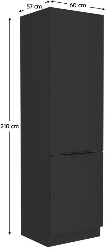 Dulap bucătărie pentru frigider încorporat Sobera 60 LO 210 2F (negru) . 1097017