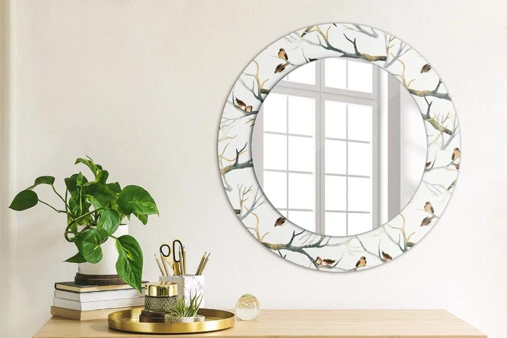 Oglinda rotunda imprimata Vrăbii păsări păsări ramuri