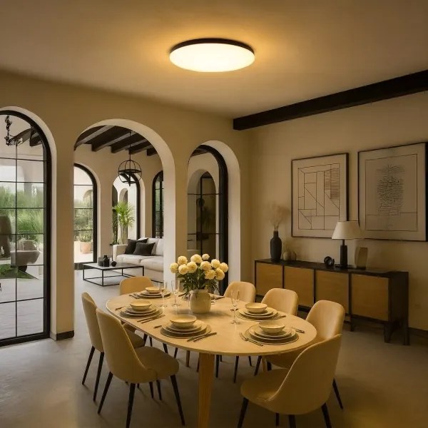 Plafonieră LED dimabilă SIENA 80W/230V 3000-6000K Ø 75 cm neagră + telecomandă