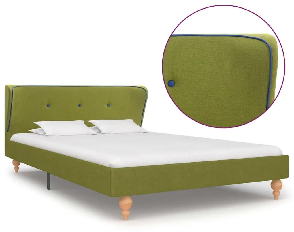 280583 vidaXL Cadru de pat, verde, 120 x 200 cm, material textil