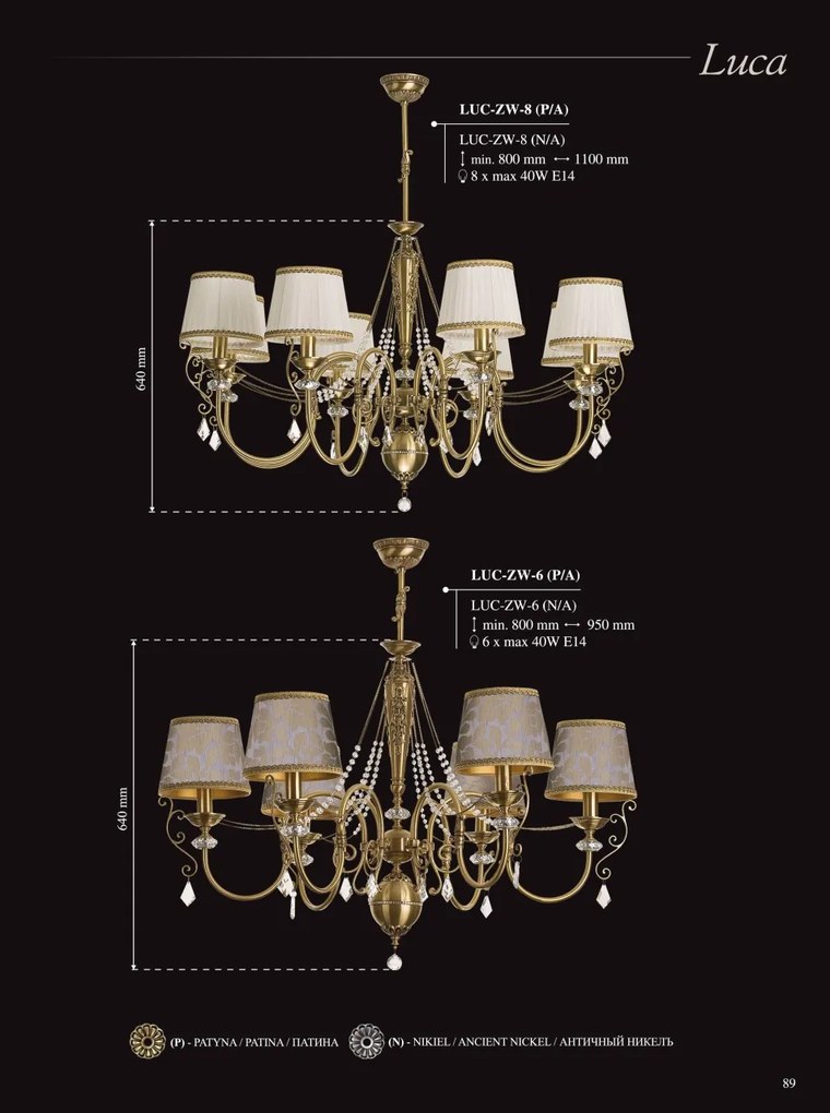Candelabru 6 brate design clasic realizata manual, Cristal Swarovski Luca