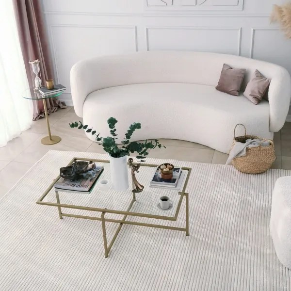 Măsuță de cafea SUN 35x94 cm auriu/transparent