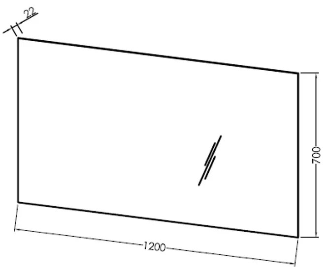 Oglindă simplă, Kolpasan, Sava 120 cm, dreptunghiulară