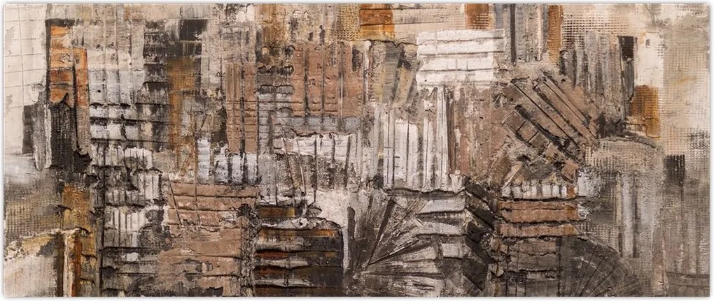 Tablou - Abstract, nuanțe maro (120x50 cm)