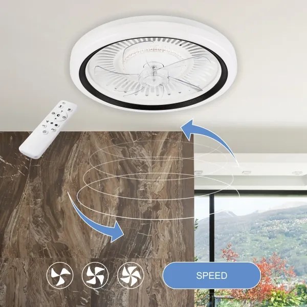 Plafonieră LED cu ventilator GEMMA LED/37W/230V alb + telecomandă