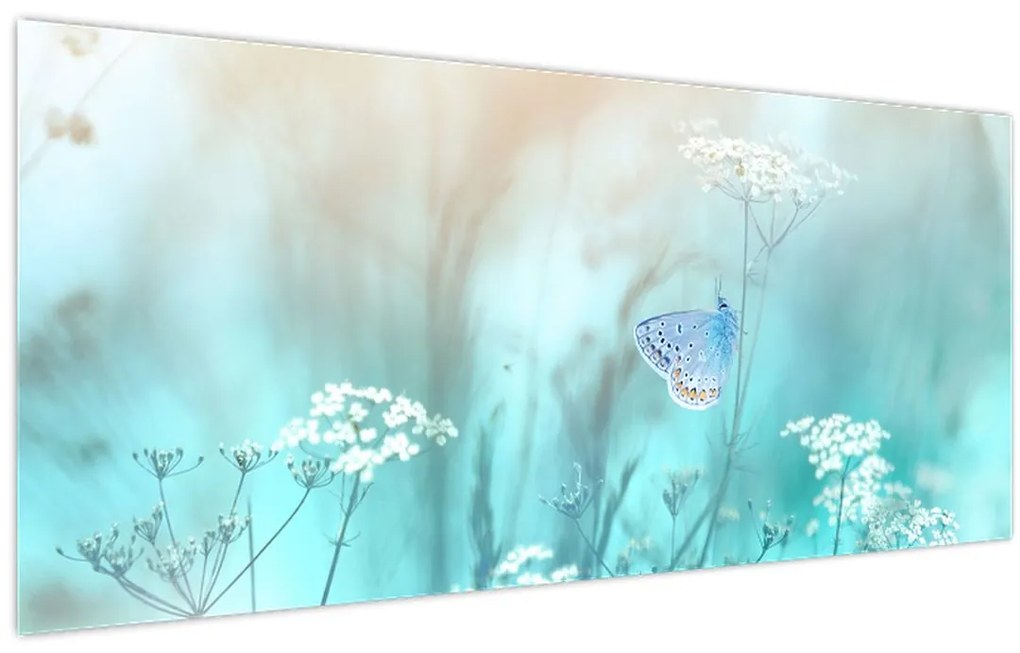Tablou - Fluture în albastru (120x50 cm)