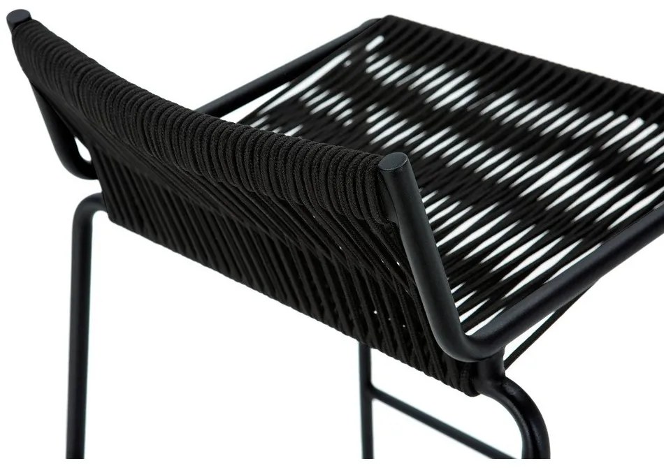 Scaun de bar negru din metal (înălțime șezut 65 cm) Emily – Marckeric