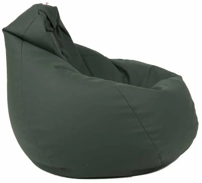 Fotoliu Nirvana Hobbit Pufrelax, Material Piele ecologica - Dark Green