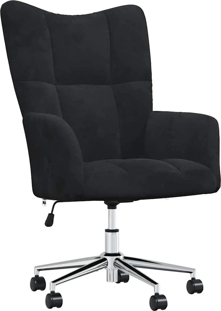 vidaXL Scaun de relaxare, negru, catifea