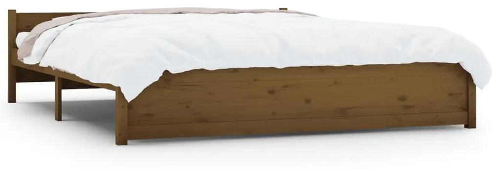 815067 vidaXL Cadru de pat, maro miere, 200x200 cm, lemn masiv