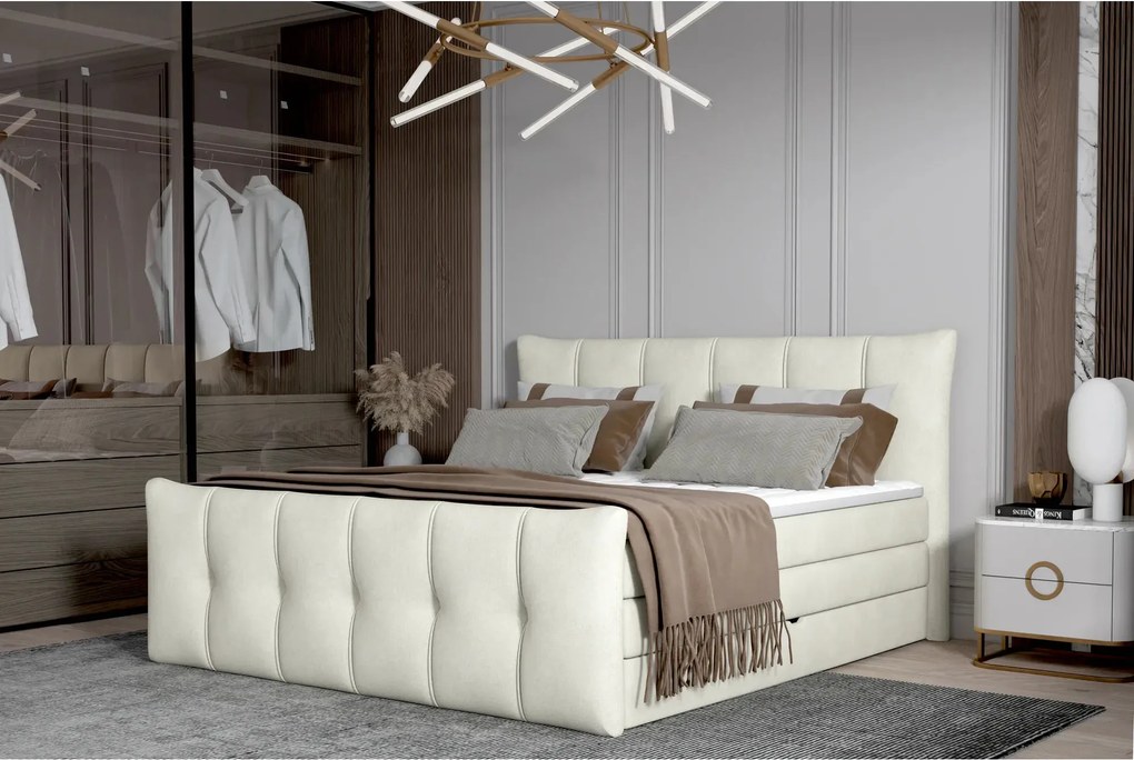 Pat boxspring SOFIA 140x200, personalizabil materiale gama Oferta Avan