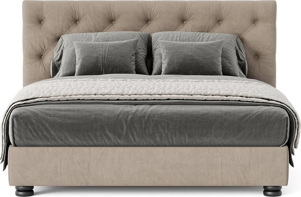 Pat tapițat New York cu saltea, 120/140/160/180 cm - 180x200
