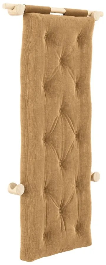 Fotoliu maro deschis cu tapițerie din catifea reiată Hooked – Karup Design