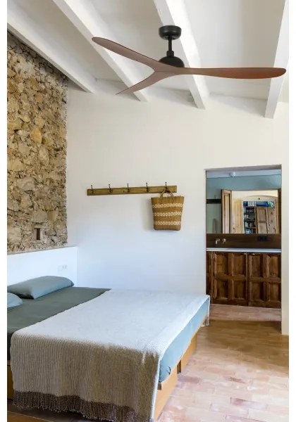 Ventilator de tavan FARO 33447WT GOTLAND L maro/negru d. 132 cm WT + telecomandă