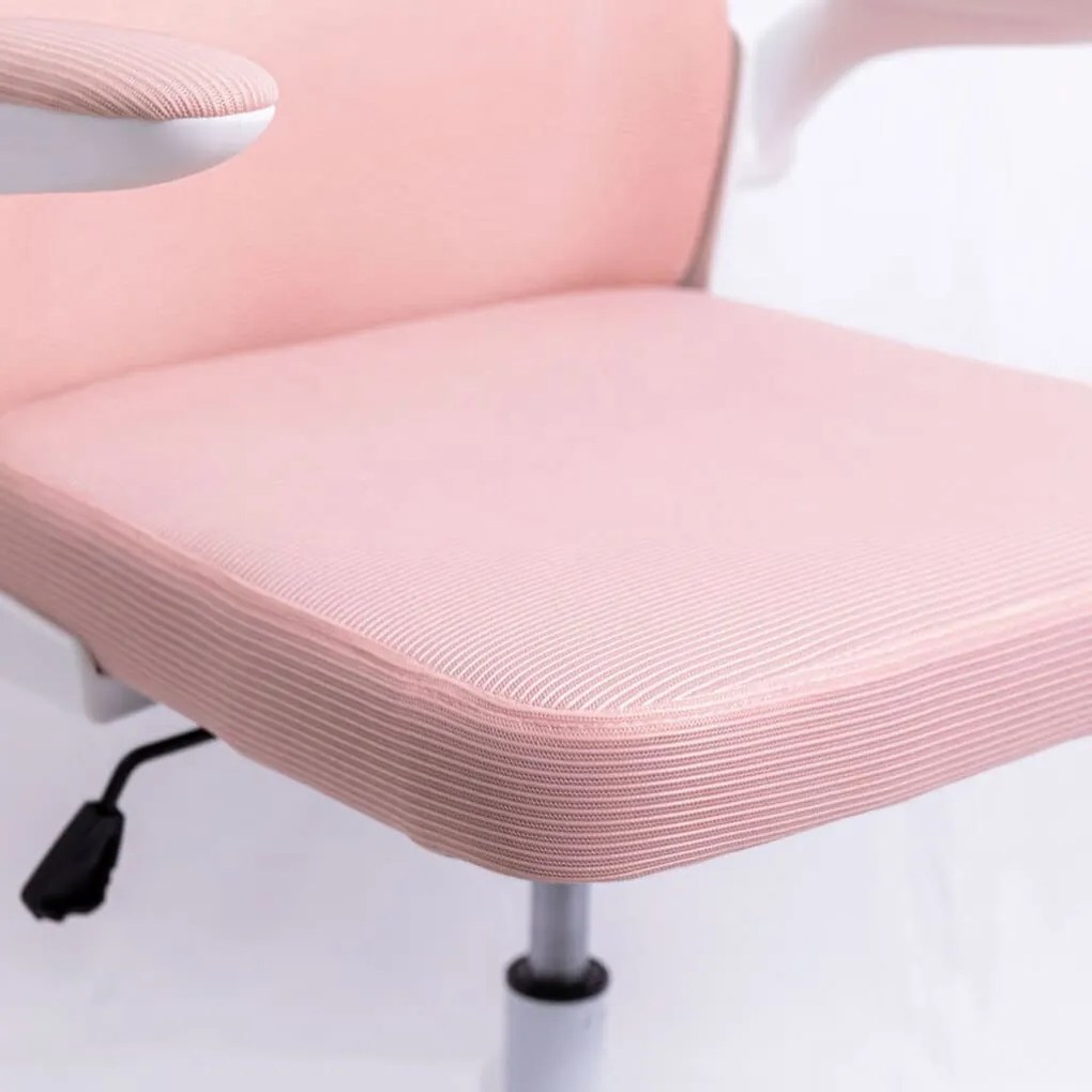 Scaun ergonomic OFF 336 roz, spătar înalt și brațe rabatabile