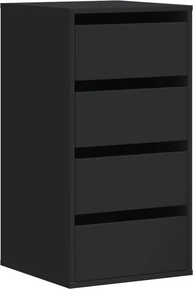 vidaXL Dulap colț cu sertare negru 40x41x76 cm lemn prelucrat