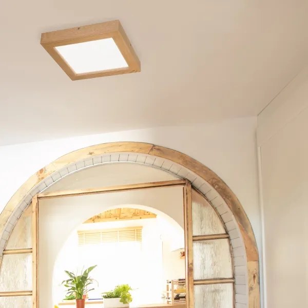 Plafonieră LED dimabilă Brilagi WOODY FRAME LED/24W/230V stejar 30x30 cm IP44 + telecomandă