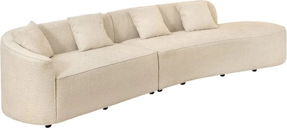 Canapea semicirculara XXL, Tesatura Boucle, Bej, ATELIER L 330cm, A-46548 VC