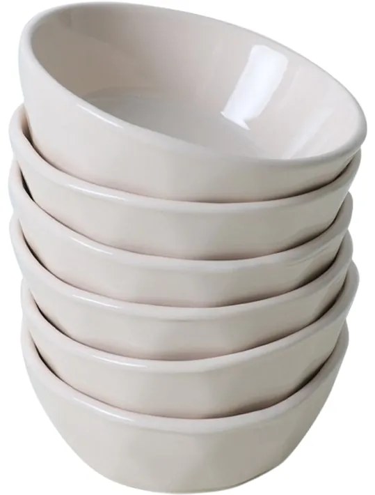 Set de 6 boluri din gresie ceramică Facetta 12 cm, bej