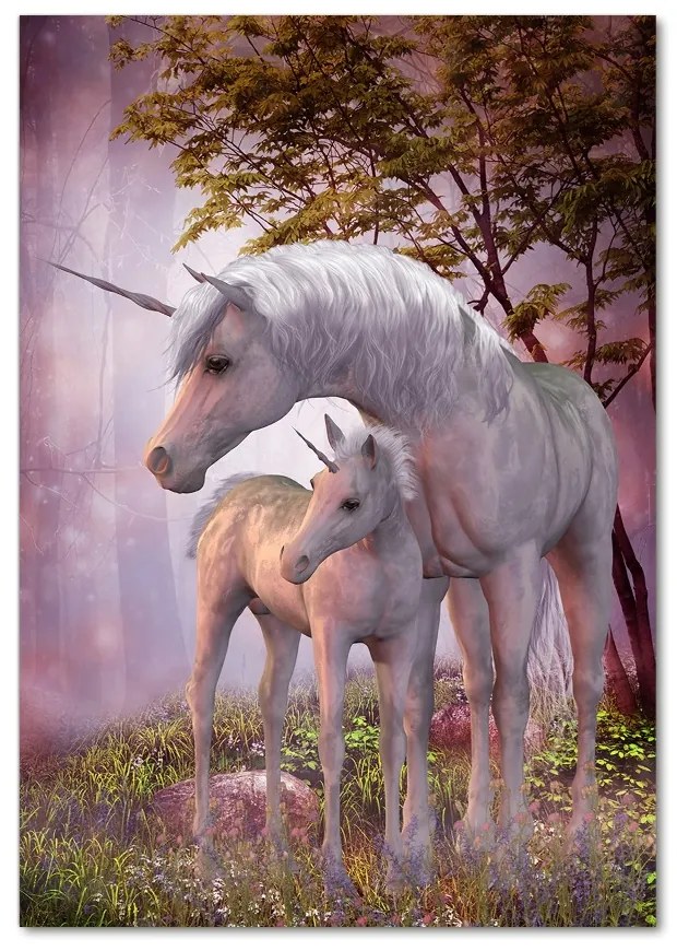 Tablou sticlă unicorni