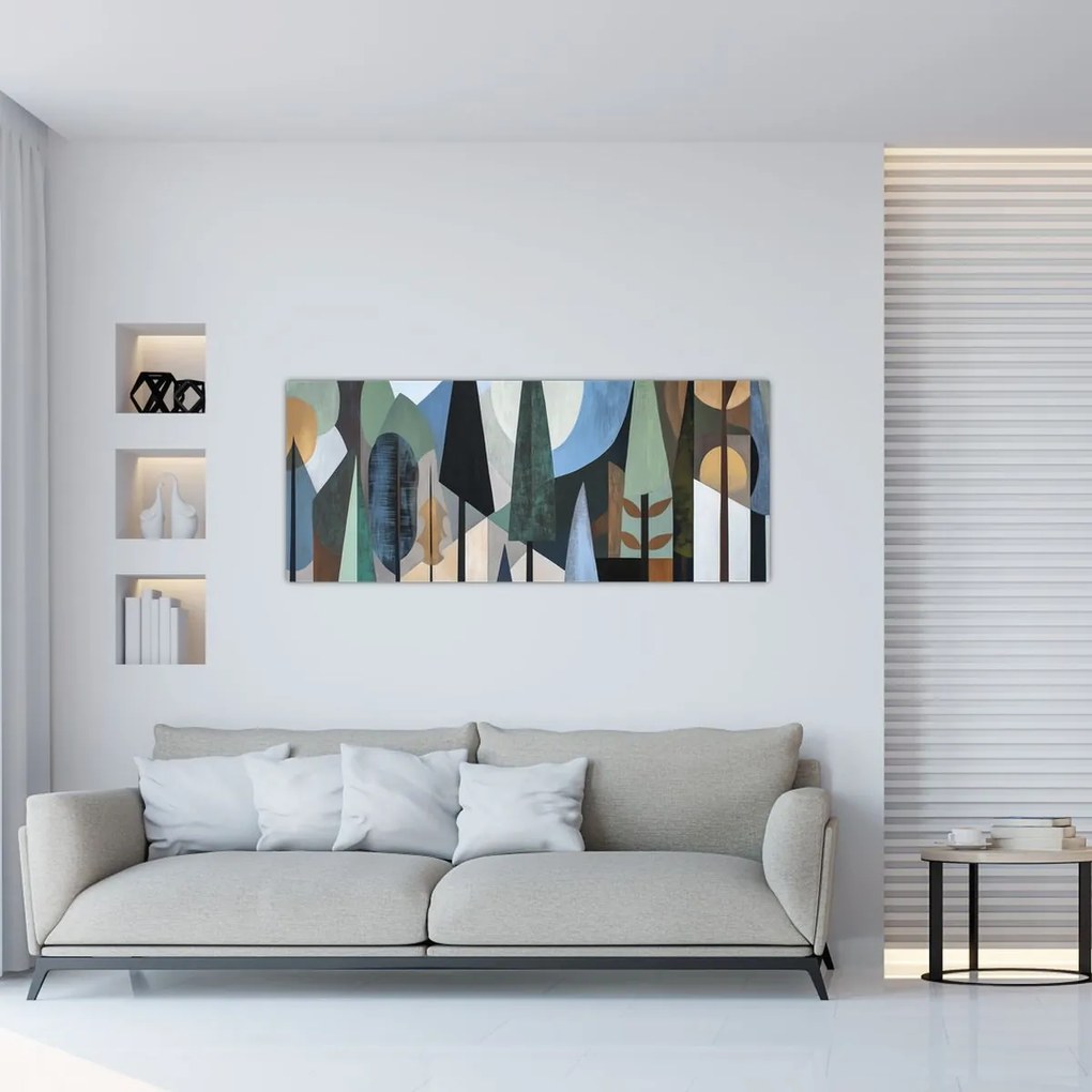 Tablou - Abstracție geometrică naturală II. (120x50 cm)