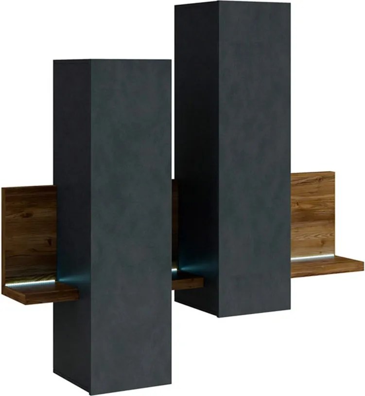 Corp lemn masiv suspendat Aurea, 152 × 90 × 35 cm - Negru